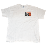 Dirty Whooore Men's White T with DW Square Black & Orange Logo