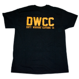 Dirty Whooore Men's Black T with DWCC Yellow Logo