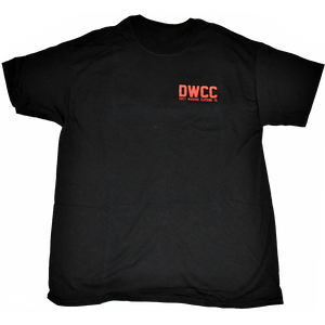 Dirty Whooore Men's Black T with DWCC Orange Logo