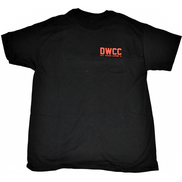 Dirty Whooore Men's Black T with DWCC Orange Logo