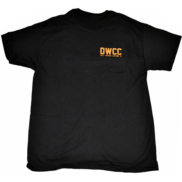 Dirty Whooore Men's Black T with DWCC Yellow Logo