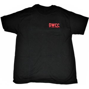 Dirty Whooore Men's Black T with DWCC Red Logo