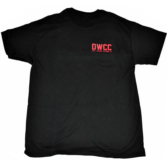 Dirty Whooore Men's Black T with DWCC Red Logo