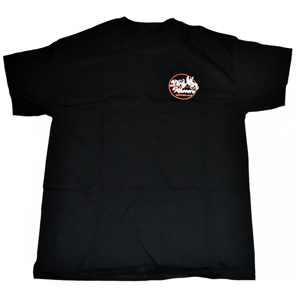 Dirty Whoore Men's Black T with She Devil Orange logo