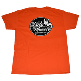 Dirty Whoore Men's Orange T with She Devil Black logo