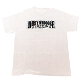 Dirty Whooore Men's White T with Distressed Logo