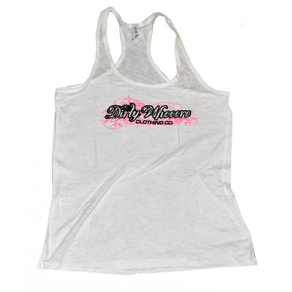 Dirty Whooore Ladies White Athletic Tank