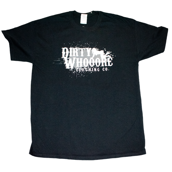 Dirty Whooore Men's Black T with Crawling Lady Logo