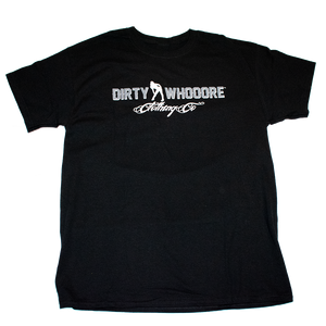 Dirty Whooore Men's Black T with Standing Lady Logo