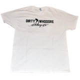 Dirty Whooore Men's White T with Standing Lady Logo