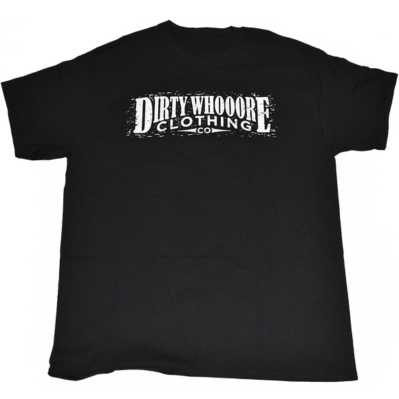 Dirty Whooore Men's Black T with Distressed Logo
