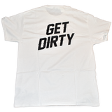 Dirty Whooore Men's White T with Distressed Logo