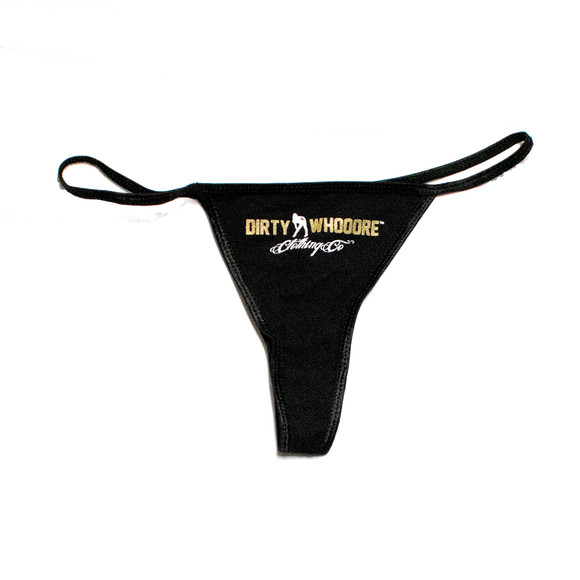 Dirty Whooore Ladies Black Thong