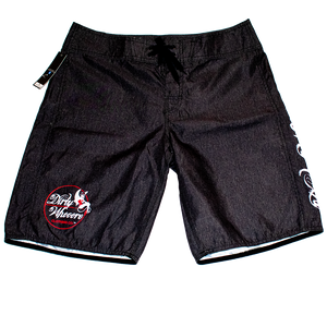 Dirty Whooore Men's Black Board Shorts with She Devil Logo