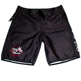 Dirty Whooore Men's Black Board Shorts with She Devil Logo