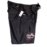 Dirty Whooore Men's Black Board Shorts with She Devil Logo