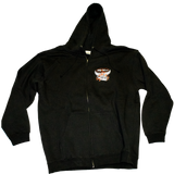 Dirty Whooore Men's Black Hoodie with Winged Motorcycle logo Orange & White