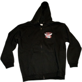 Dirty Whooore Men's Black Hoodie with Winged Motorcycle logo Red & White